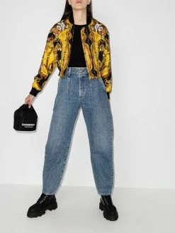 Moschino Toy bear baroque print bomber jacket