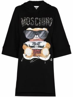 Moschino Teddy-print hoodie dress