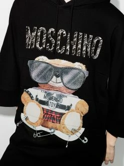 Moschino Teddy-print hoodie dress