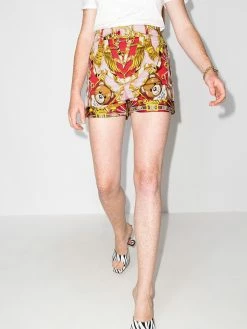 Moschino teddy-print high-waist shorts
