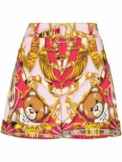 Moschino teddy-print high-waist shorts