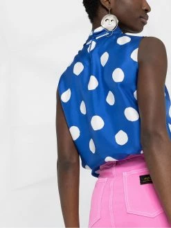 Moschino polka dot sleeveless blouse