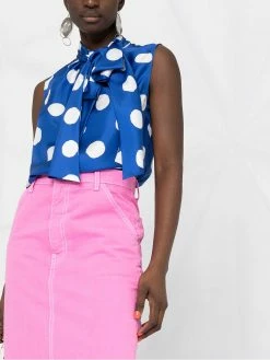 Moschino polka dot sleeveless blouse