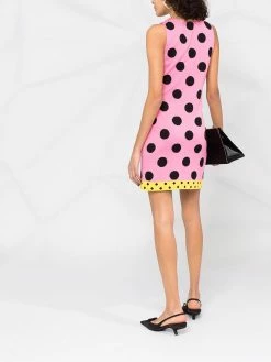Moschino logo-embellished polka-dot minidress