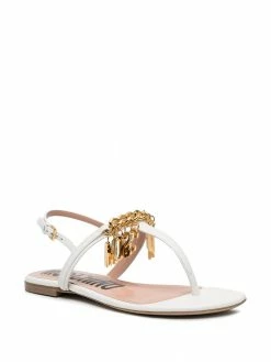 Moschino logo-chain thong-strap sandals