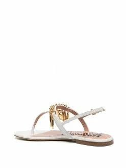 Moschino logo-chain thong-strap sandals