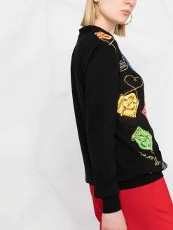 Moschino graphic print knitted cardigan