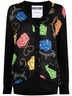 Moschino graphic print knitted cardigan