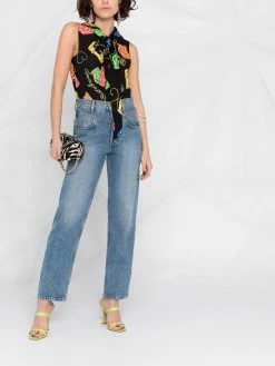 Moschino Biker bag-print blouse