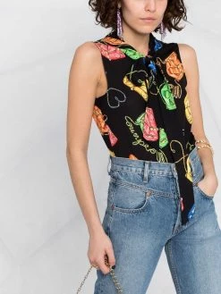 Moschino Biker bag-print blouse