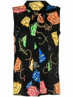 Moschino Biker bag-print blouse