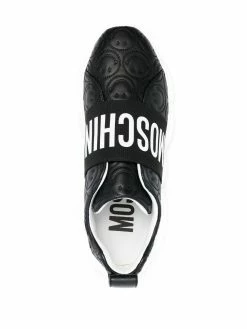 Moschino smiley face embroidered sneakers