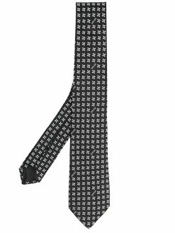 Moschino embroidered silk tie