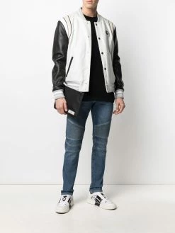 Moschino logo-patch clutch bag