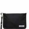 Moschino logo-patch clutch bag