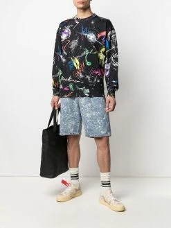 Moschino galaxy-print cotton sweatshirt