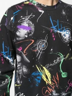 Moschino galaxy-print cotton sweatshirt