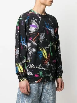 Moschino galaxy-print cotton sweatshirt