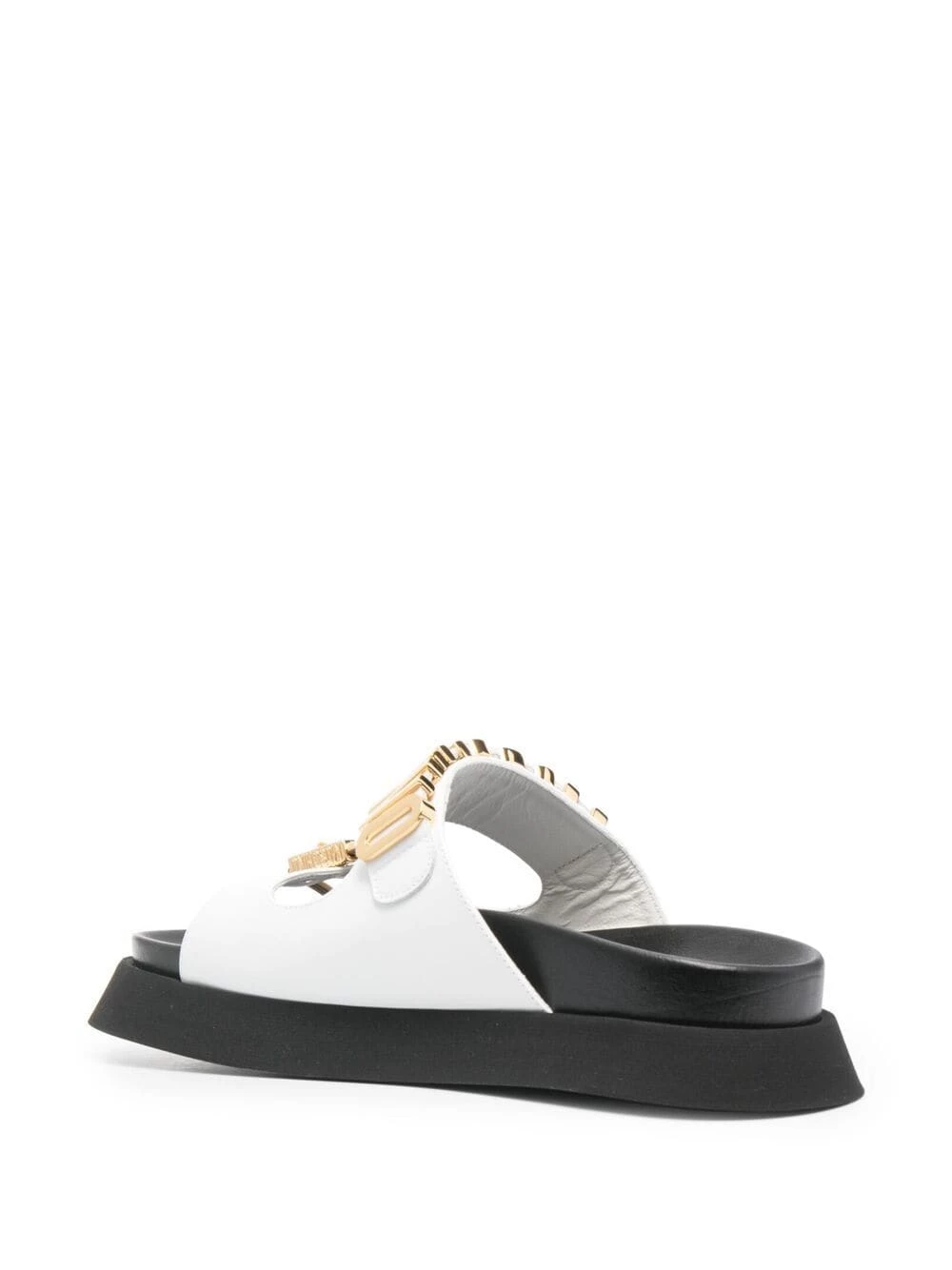 Cheapest ๐ Moschino Logo plaque flat ๐ฉด sandals ๐คฉ 5 Moschino logo-plaque flat sandals