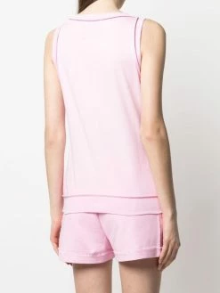 Moschino embroidered-logo sleeveless top