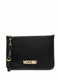 Moschino logo lettering clutch bag