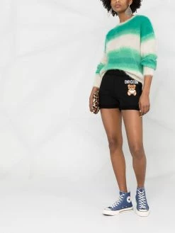 Moschino Teddy motif embroidered track shorts