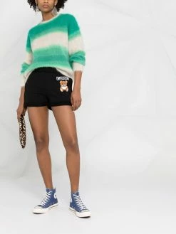 Moschino Teddy motif embroidered track shorts