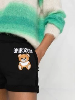 Moschino Teddy motif embroidered track shorts