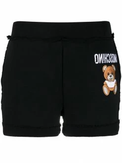 Moschino Teddy motif embroidered track shorts