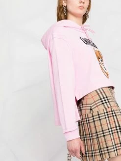 Moschino Teddy motif cropped hoodie