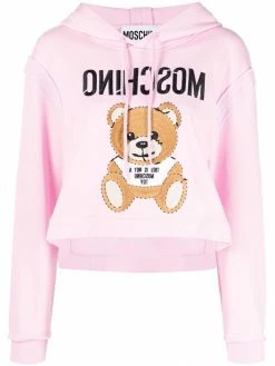 Moschino Teddy motif cropped hoodie