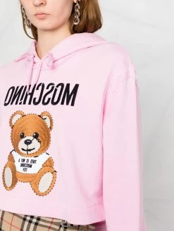 Moschino Teddy motif cropped hoodie