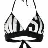 Moschino logo-print bikini top