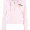 Moschino logo-plaque zip-up hoodie