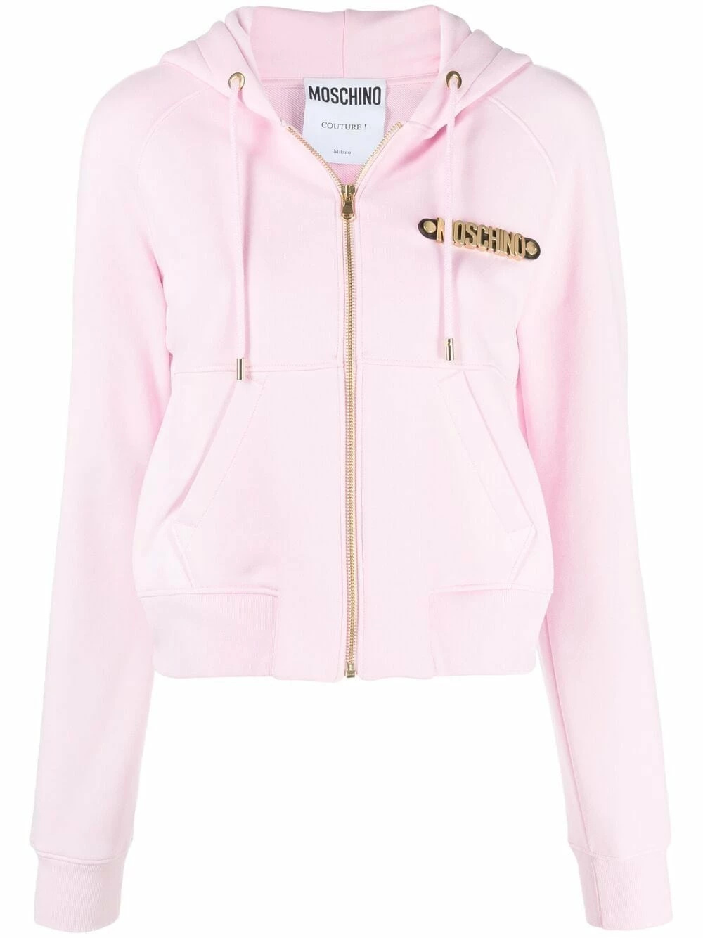 New ๐ Moschino Logo plaque zip up hoodie ๐ 3 Moschino logo-plaque zip-up hoodie