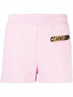 Moschino logo-plaque track shorts
