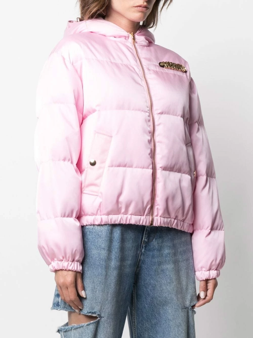 Best Sale ๐ Moschino Logo plaque hooded jacket โจ 5 Moschino logo-plaque hooded jacket