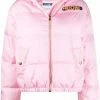 Moschino logo-plaque hooded jacket