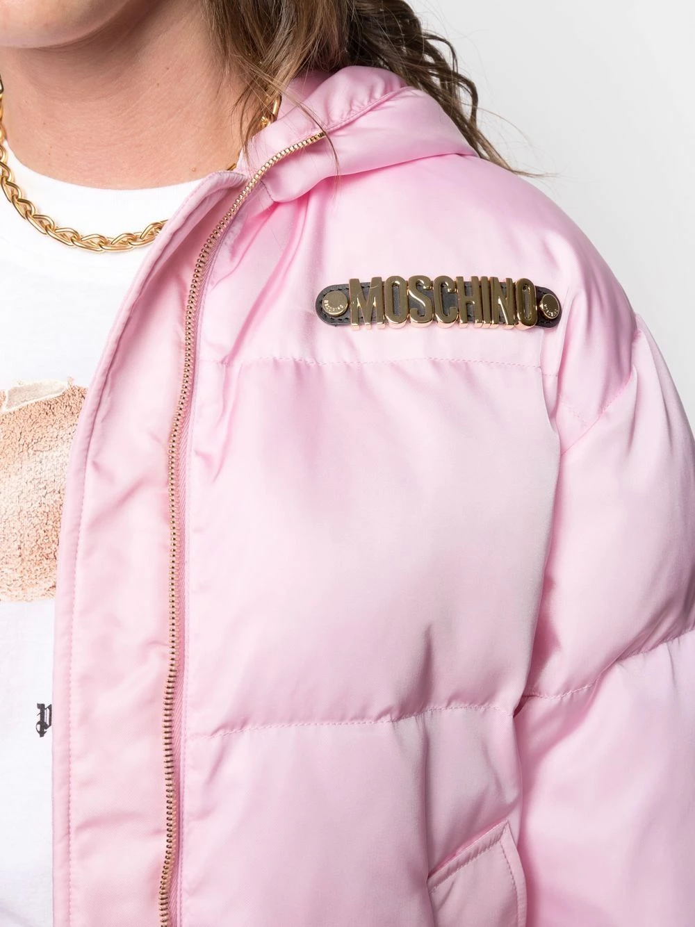 Best Sale ๐ Moschino Logo plaque hooded jacket โจ 7 Moschino logo-plaque hooded jacket