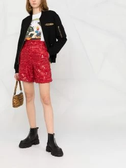 Moschino logo-plaque zip-up fleece jacket