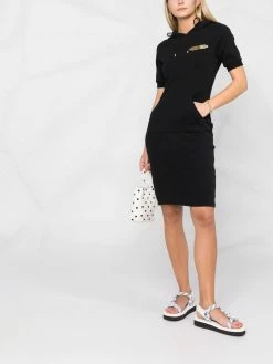 Moschino logo-plaque hooded dress