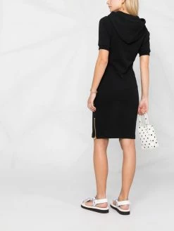 Moschino logo-plaque hooded dress