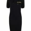 Moschino logo-plaque hooded dress
