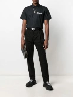 Moschino Symbols logo-embroidered poplin shirt