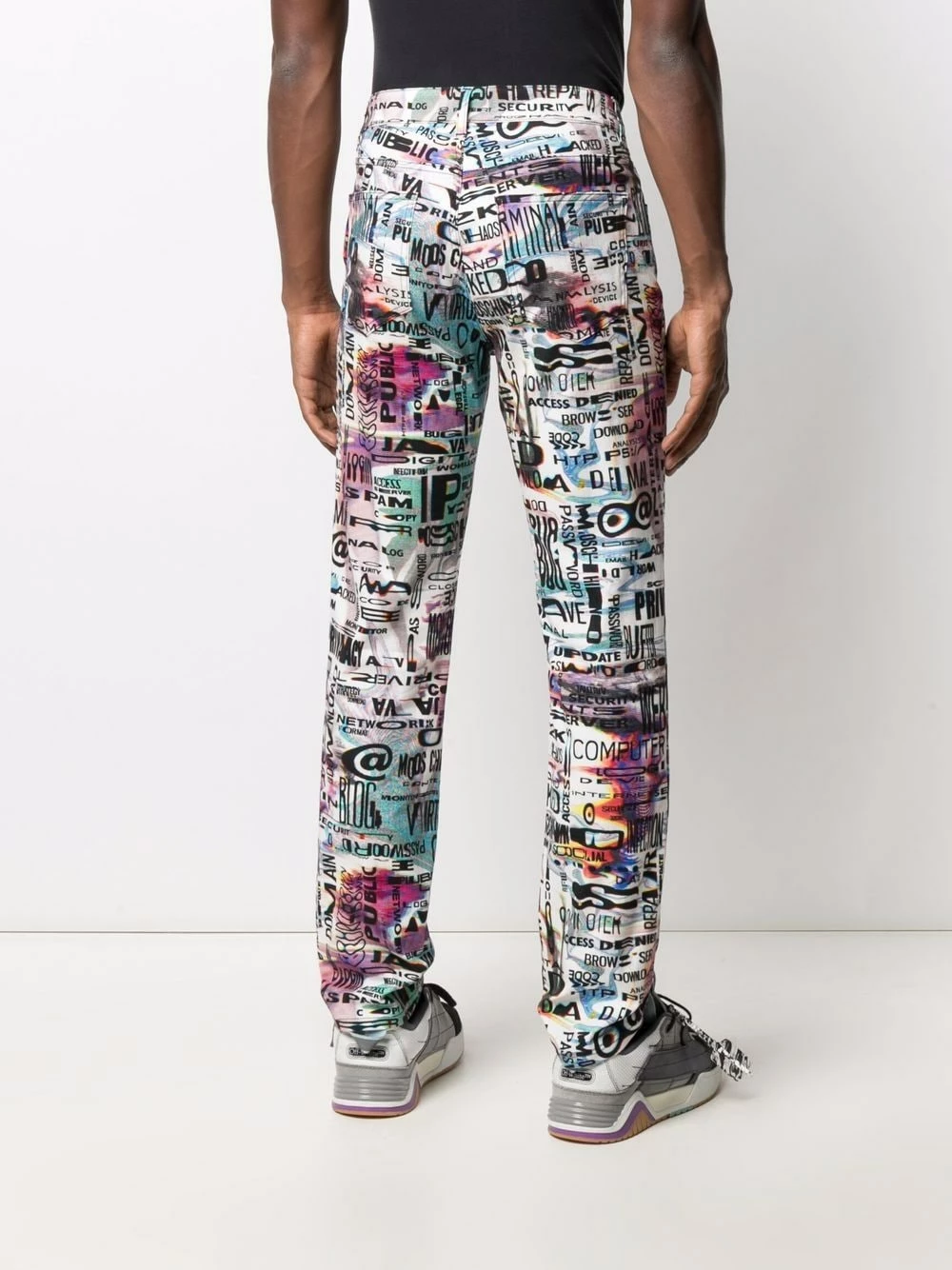 Deals ๐ Moschino Glitch print slim fit ๐ jeans ๐ 6 Moschino Glitch-print slim-fit jeans
