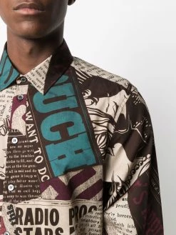 Moschino newspaper print long-sleeve shirt