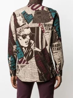 Moschino newspaper print long-sleeve shirt