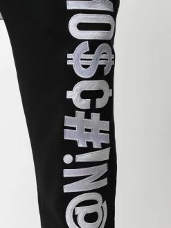 Moschino Symbols logo-embroidered fleece track pants