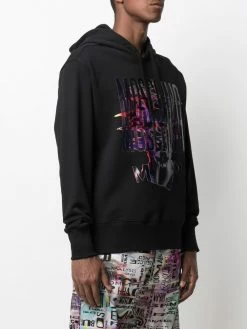 Moschino Warped Glitch Artworks logo print hoodie