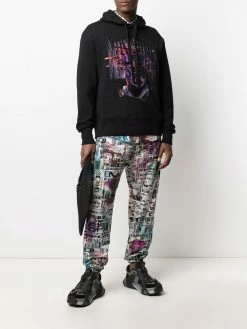 Moschino Warped Glitch Artworks logo print hoodie